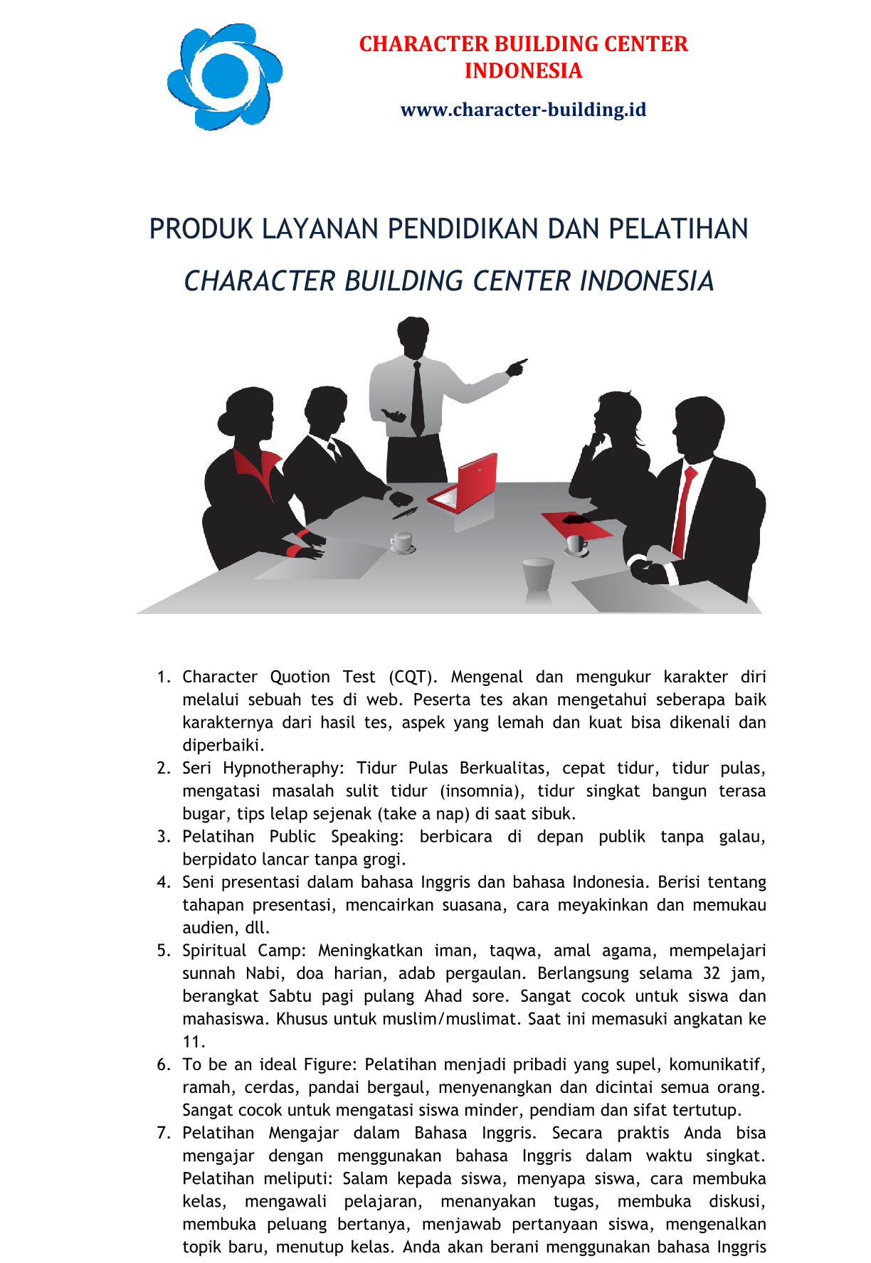 PRODUK LAYANAN PENDIDIKAN DAN PELATIHAN CBCI